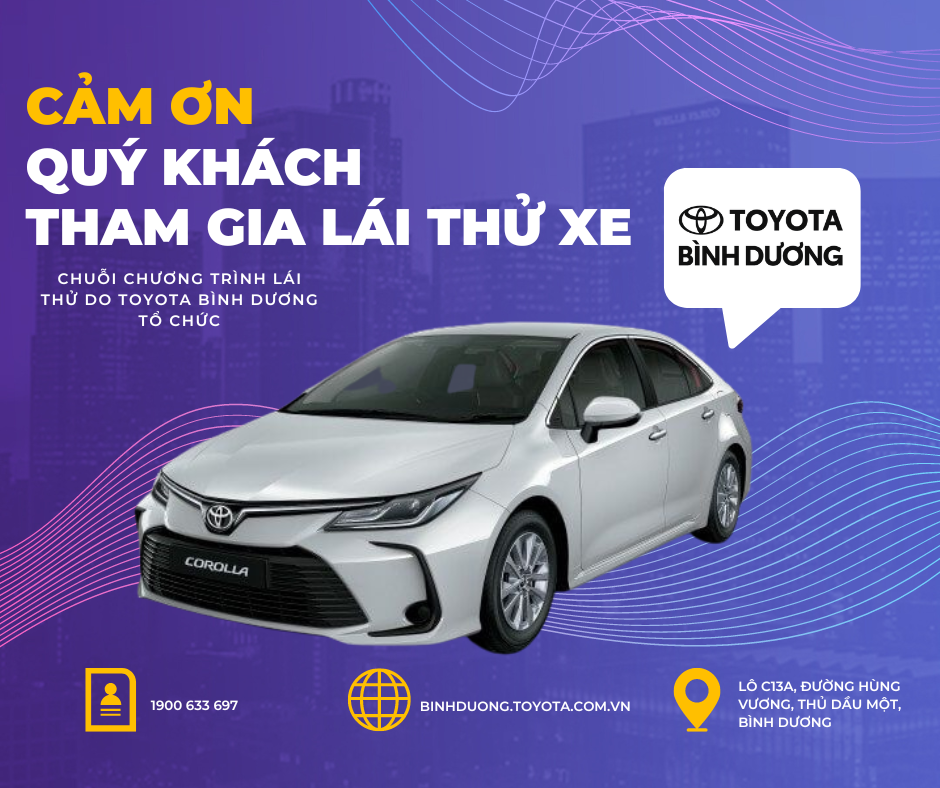 Cảm ơn khách hàng tham gia chương trình lái thử xe của Toyota Bình Dương năm 2023