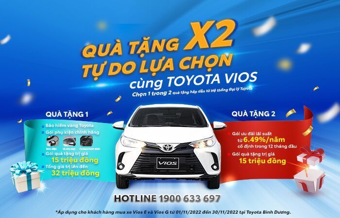 Giá xe Vios 2022 tại Bình Dương tốt nhất hiện nay.