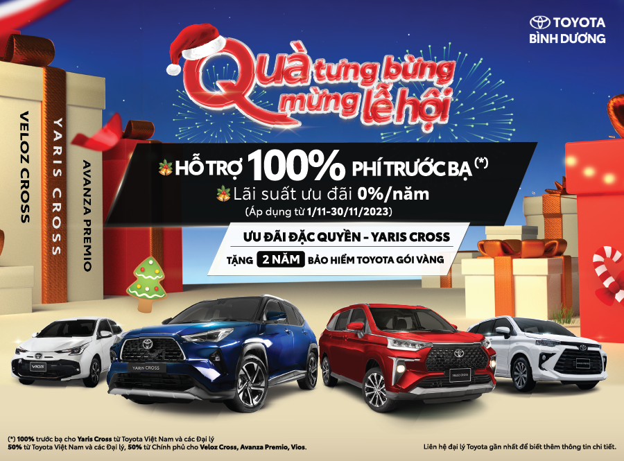 XE TOYOTA GIẢM 100% THUẾ TRƯỚC BẠ KHUYẾN MÃI THÁNG 11
